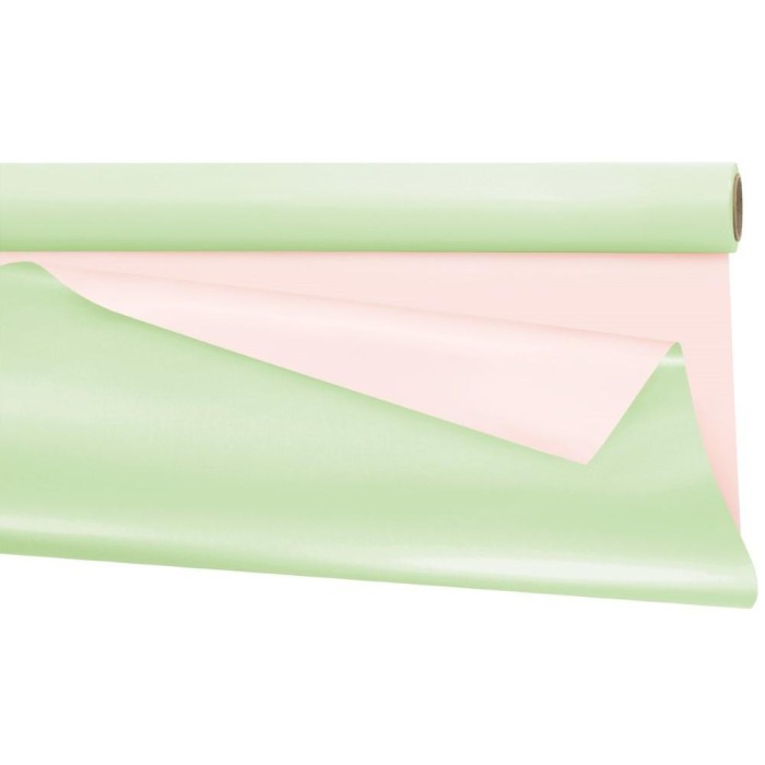 ROTOLO POLIPROPILENE VERDE MENTA ROSA CHIARO DOUBLE FACE 100X25
